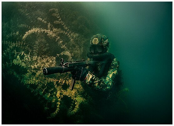 수중침투중인 세르비아 특수부대를 촬영한 사진