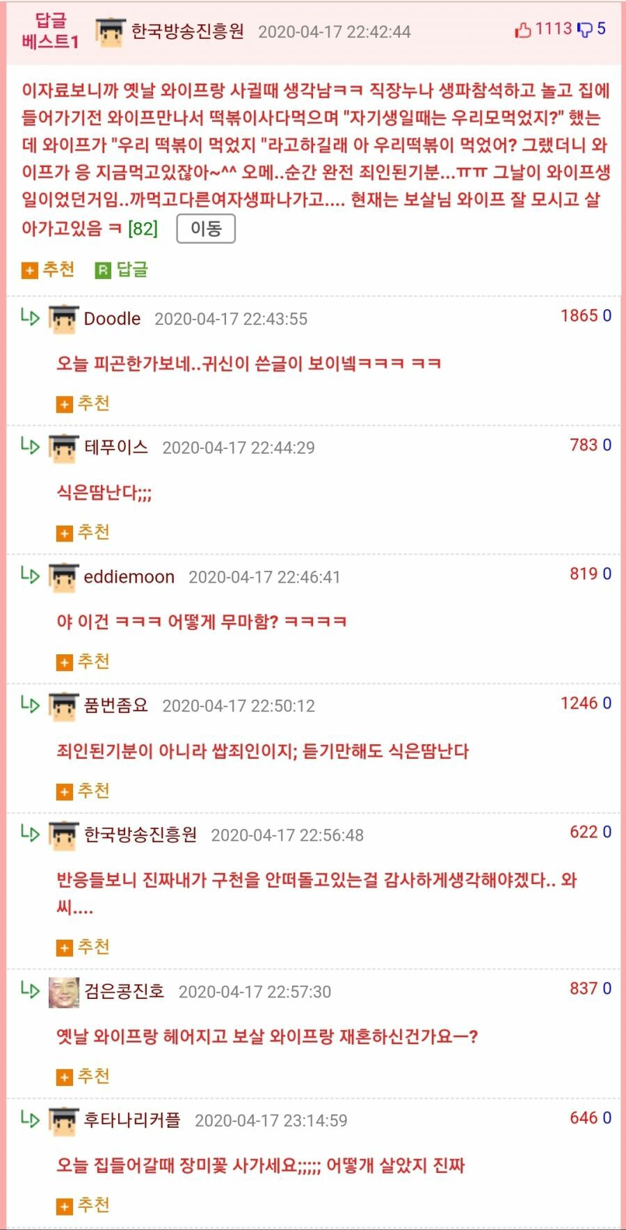 보살님과 살고 있는 유부남