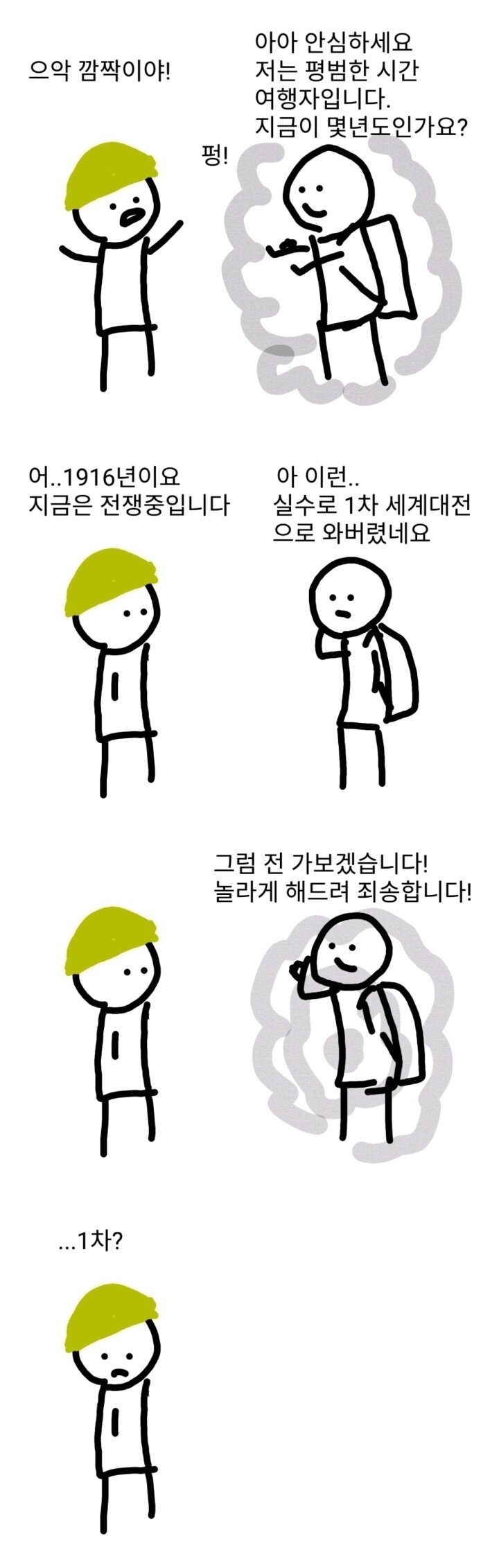 시간여행자의 무서운 대답.