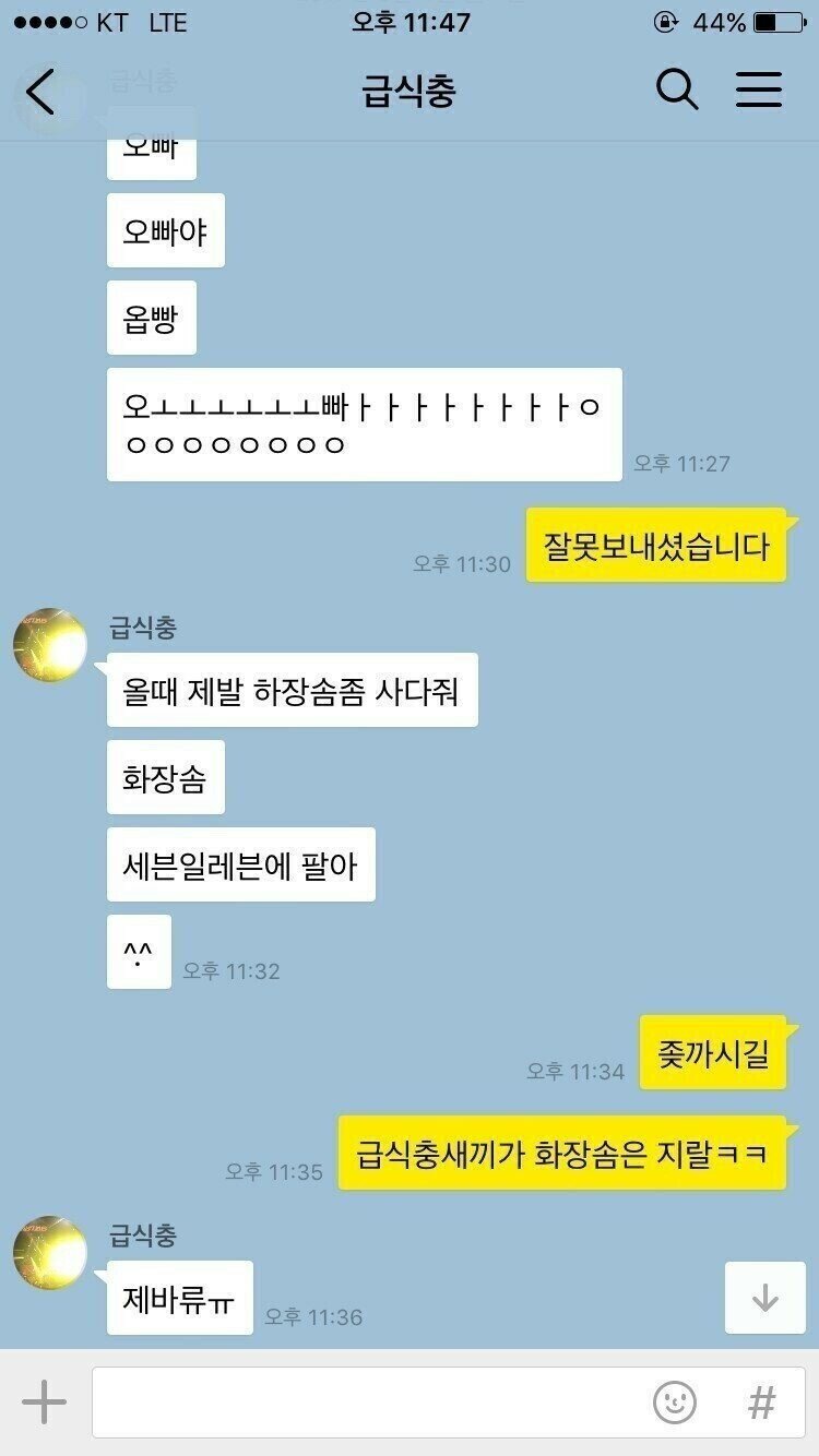 화장솜 좀 사다달라는 여동생