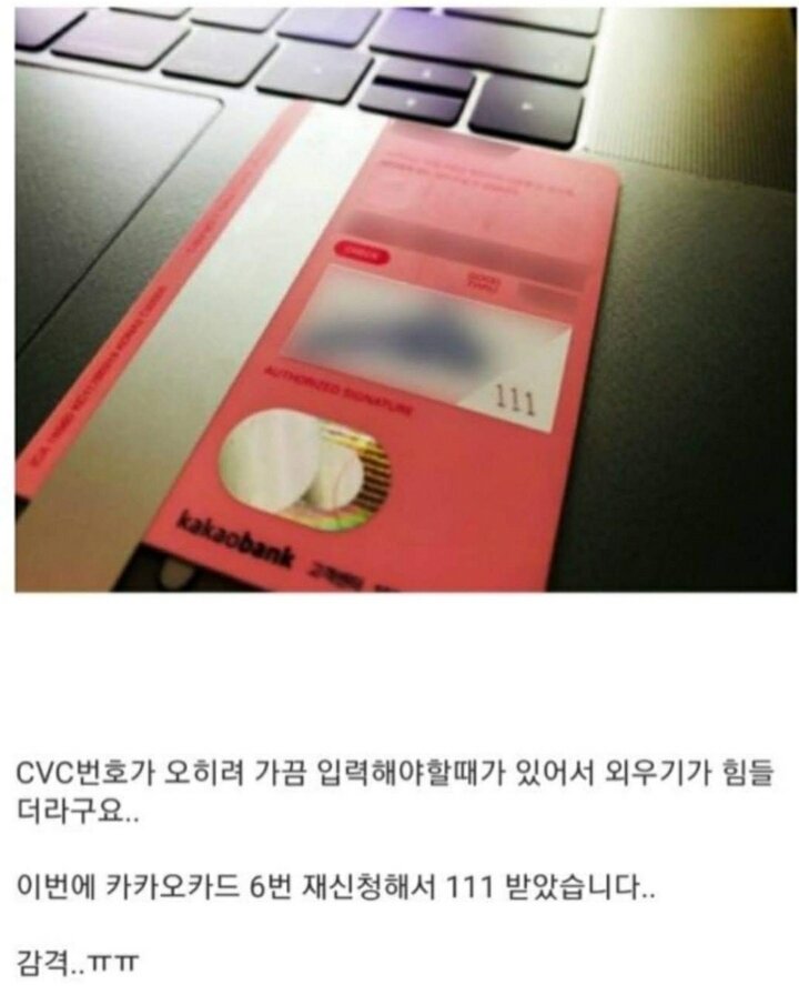 신용카드 CVC빌런