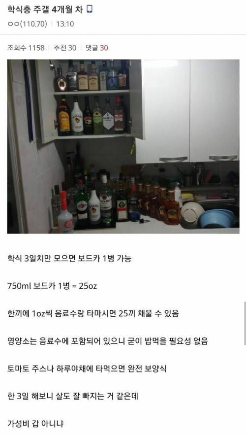 주갤식 다이어트 방법