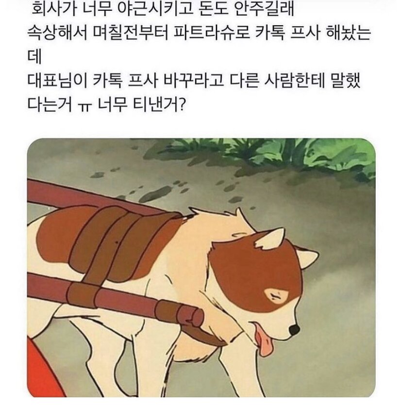 돈도 안주고 야근 시키길래 프사 바꿈