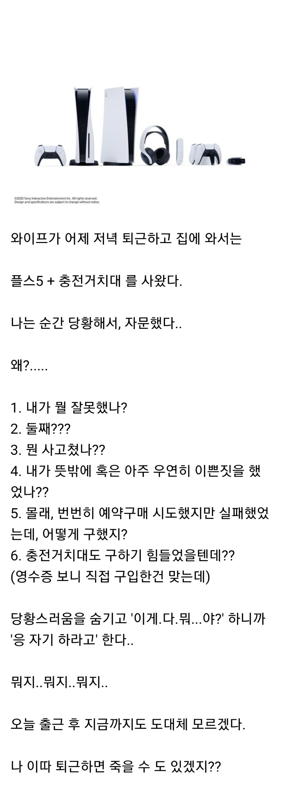 심각 와이프가 플스5 를 사왔다.....