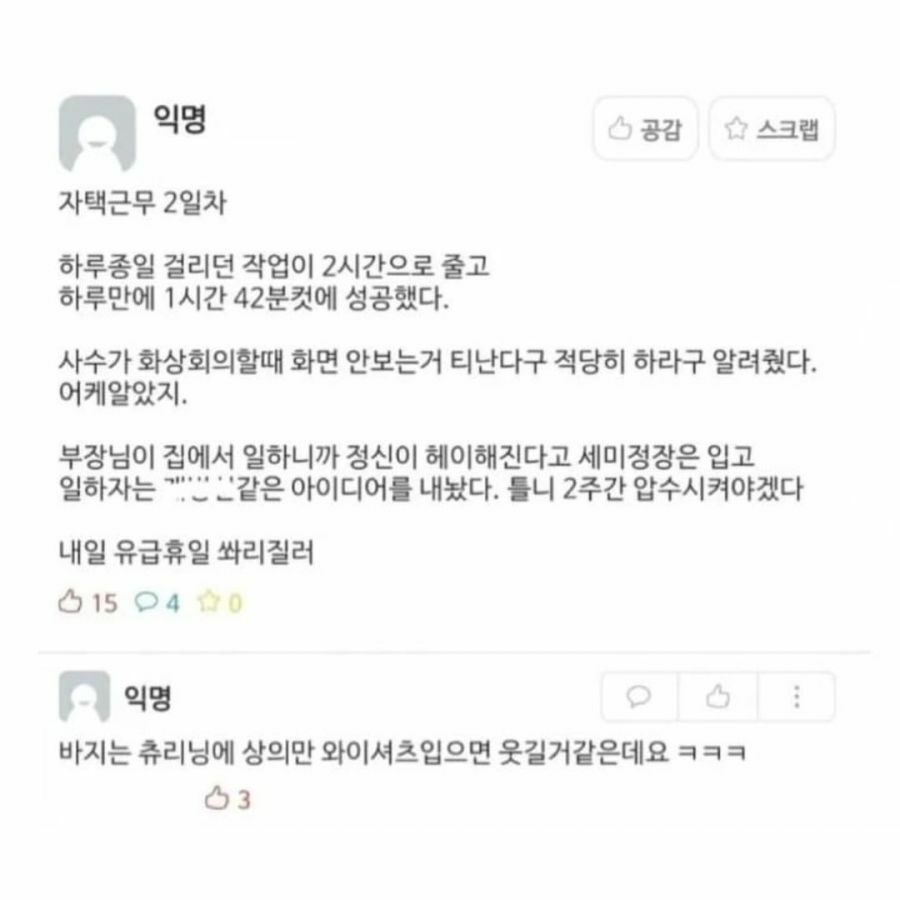 8일간의 재택근무