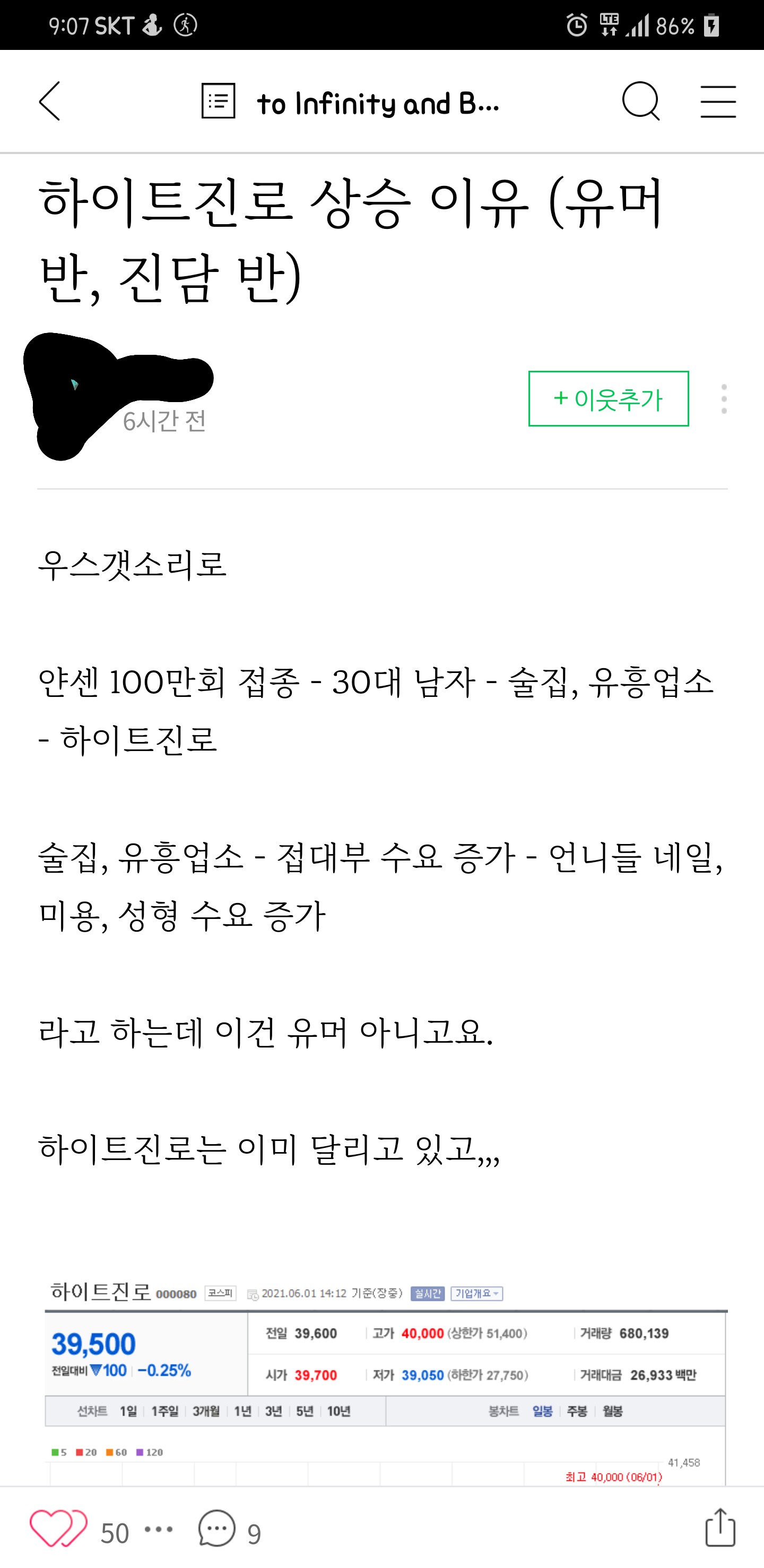 하이트진로의 주가상승.EU