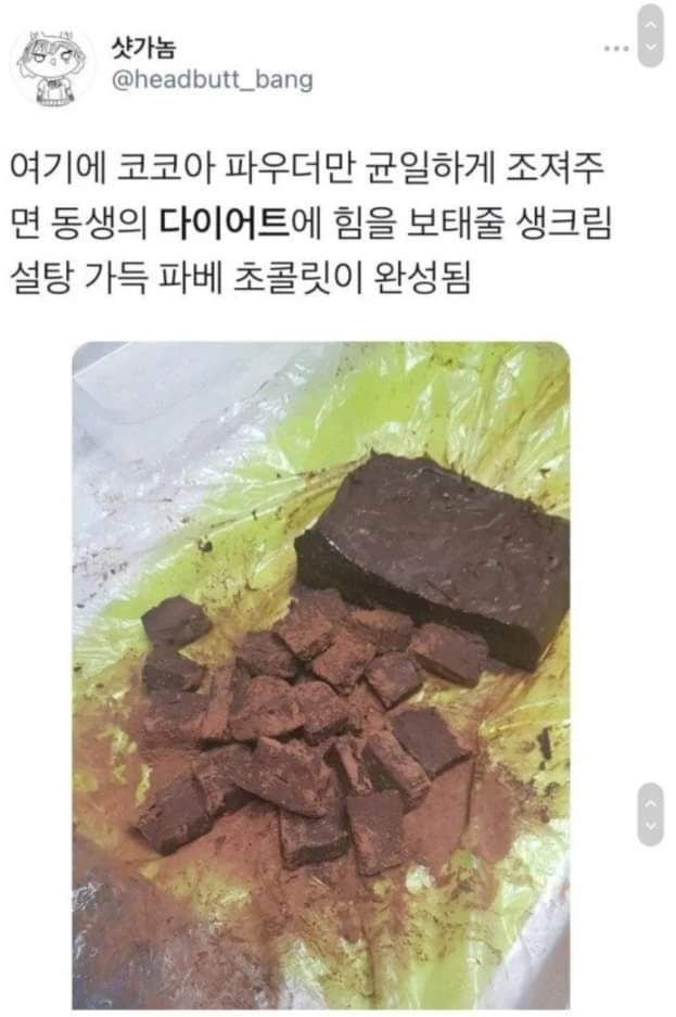 다이어트중인 여동생을 위해 지원하는 오빠