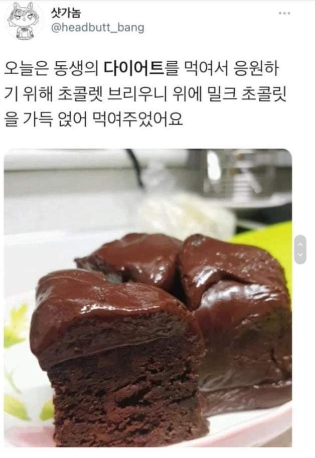 다이어트중인 여동생을 위해 지원하는 오빠