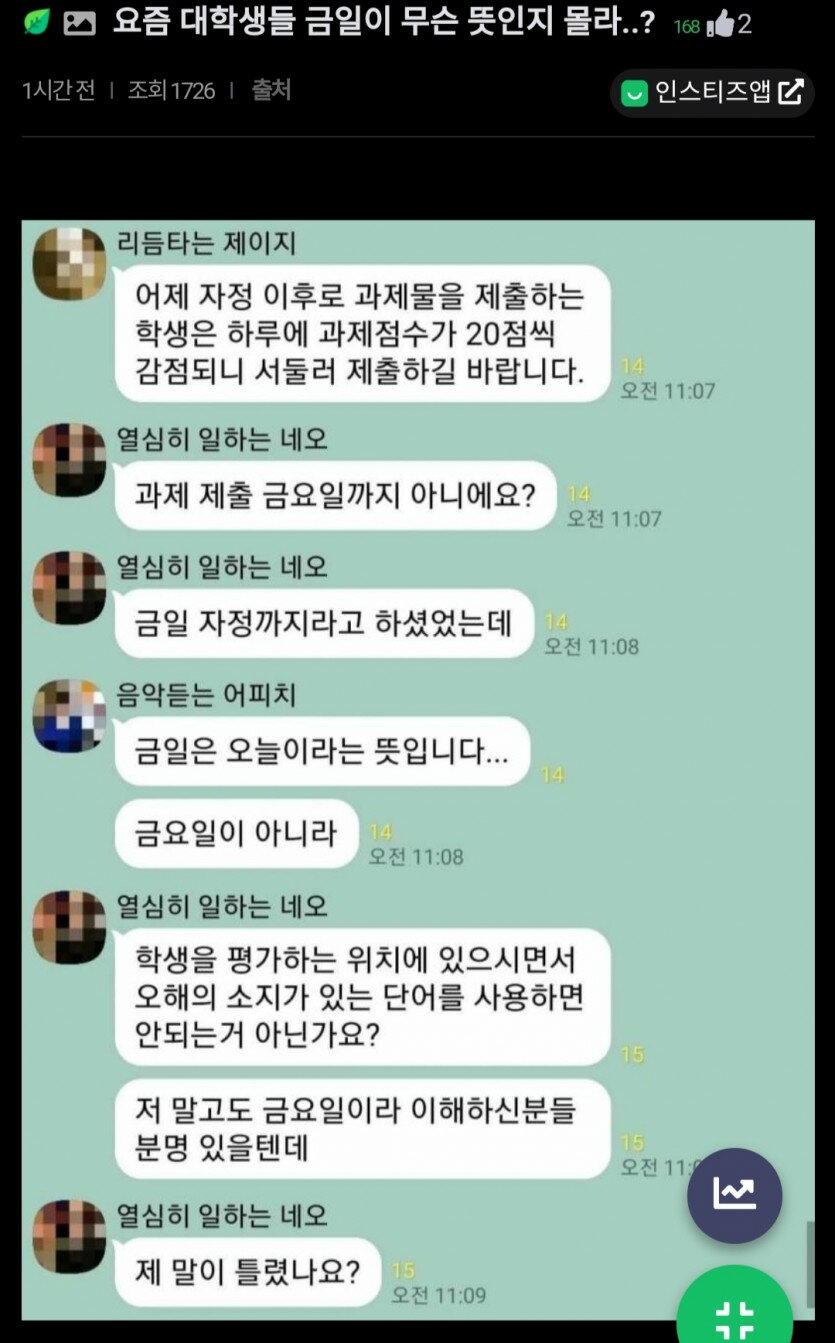 금일의 뜻