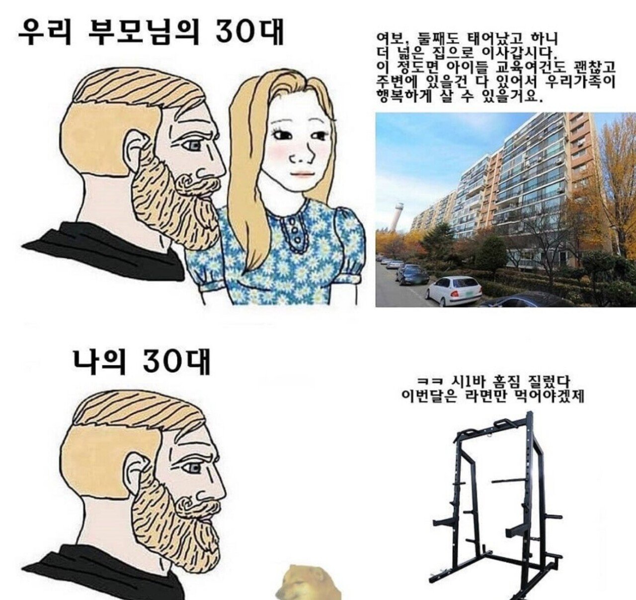 부모님의 30대 vs 나의 30대.