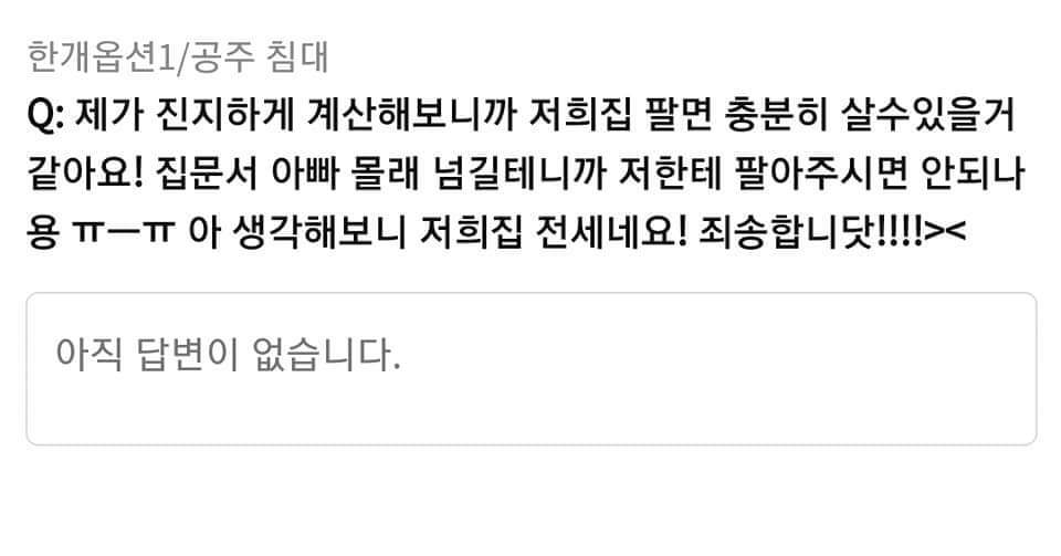 공주 전용 침대