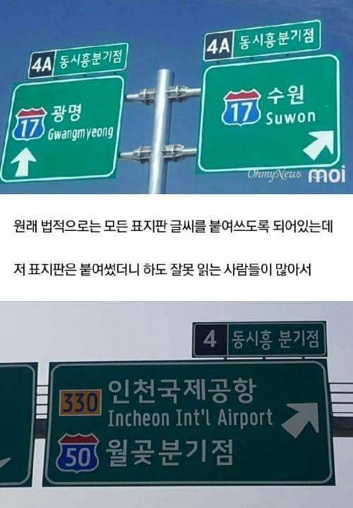 표지판 띄어쓰기 허용한 이유