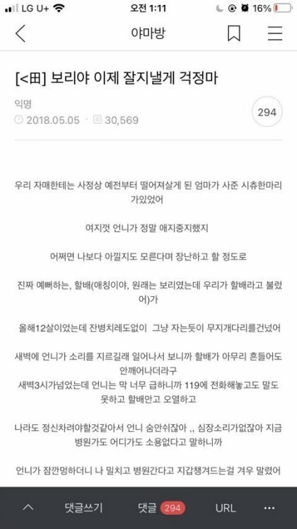 여시사태 자작글중 가장 심각한 글