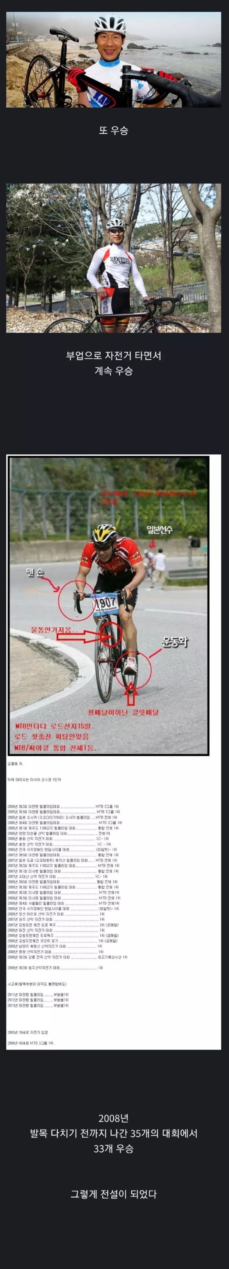자전거 대회에서 전설이 되는 법