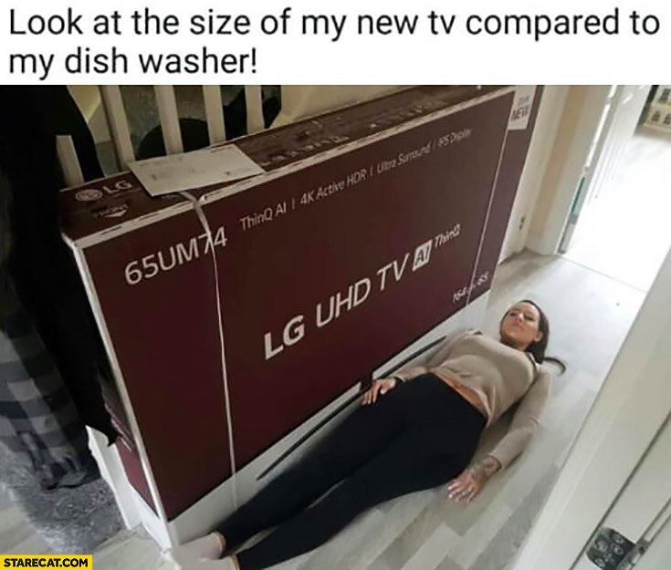 새로산 LG TV 크기를 자랑하는 법