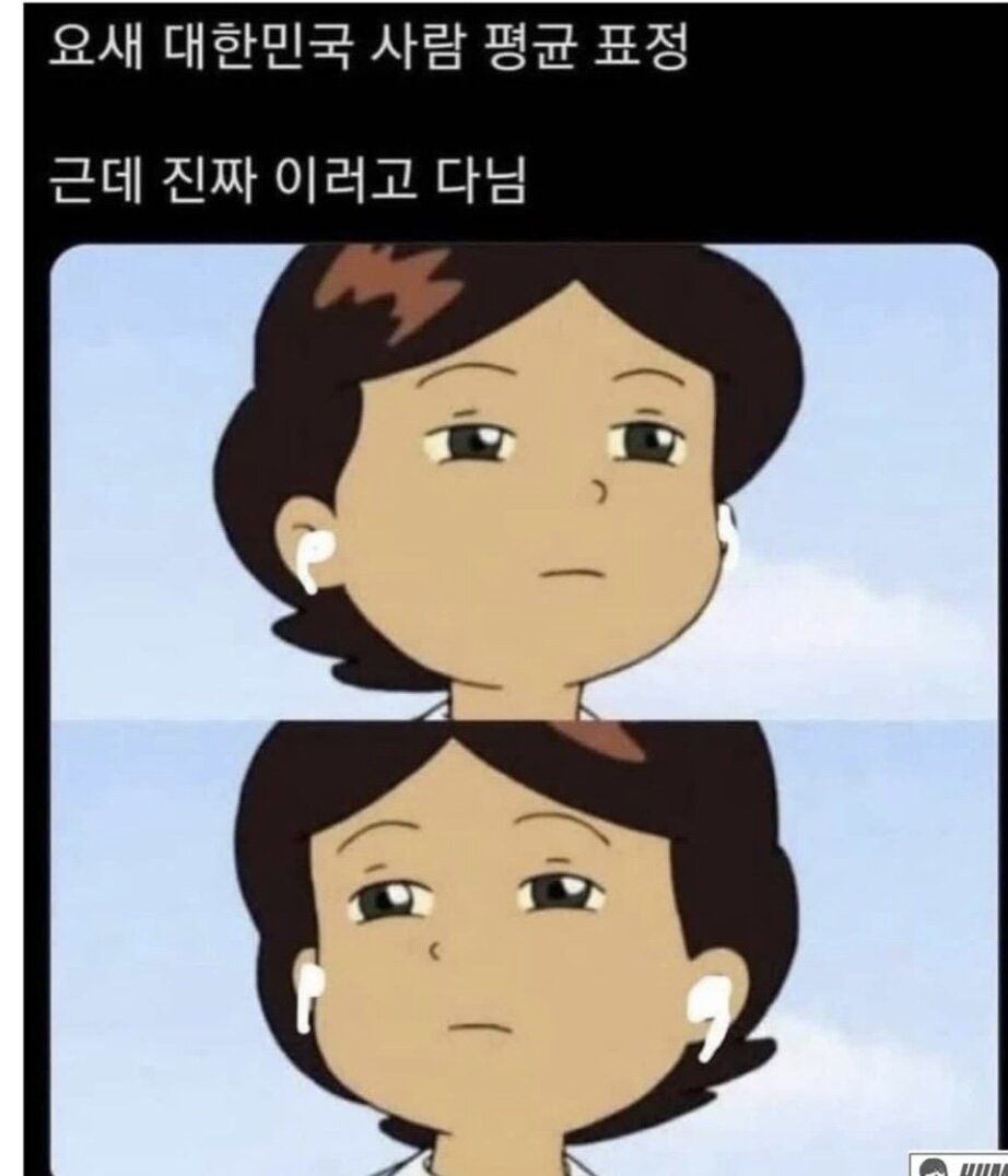 요즘 한국사람 평균 표정
