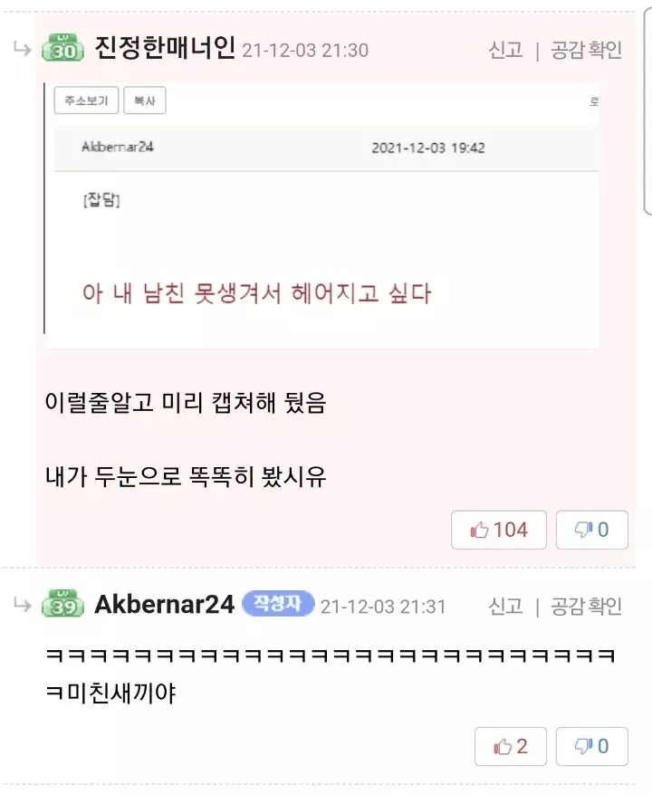 역수입) 로아 하는거 남친한테 걸려서 ㅈ된 인벤러