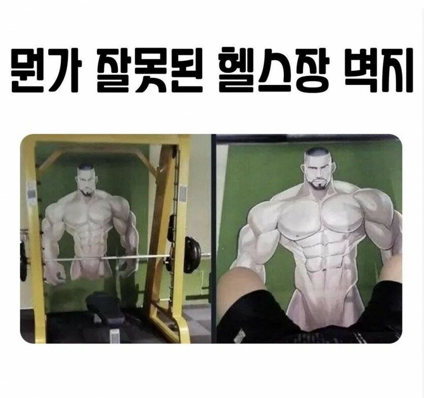 뭔가 잘못된 헬스장 벽지