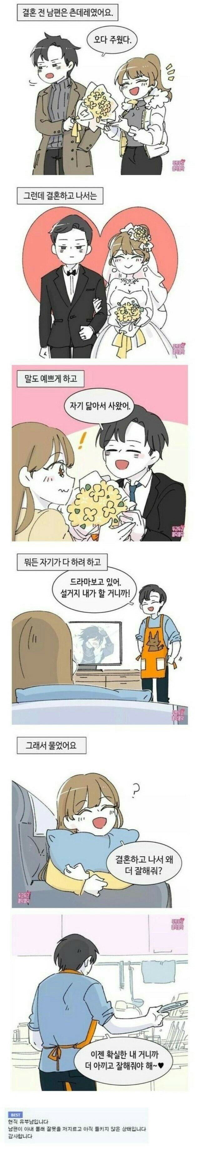 남친이 남편이 되더니 변했어요