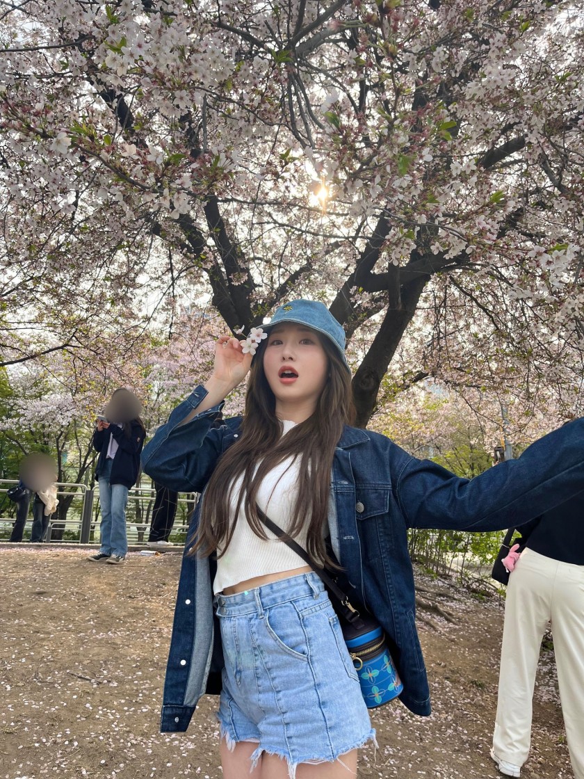 한국와서 처음으로 벚꽃놀이 갓다는 로켓펀치 쥬리